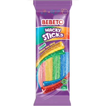 BEBETO Wacky Sticks Fizzy Godteri 75g