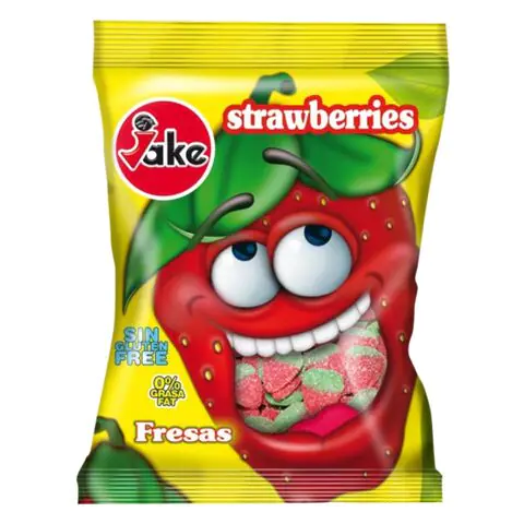 JAKE Jelly Med Jordbær Strawberry 100g